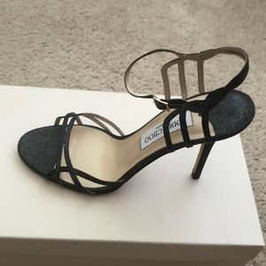 Jimmy Choo black metallic sandals